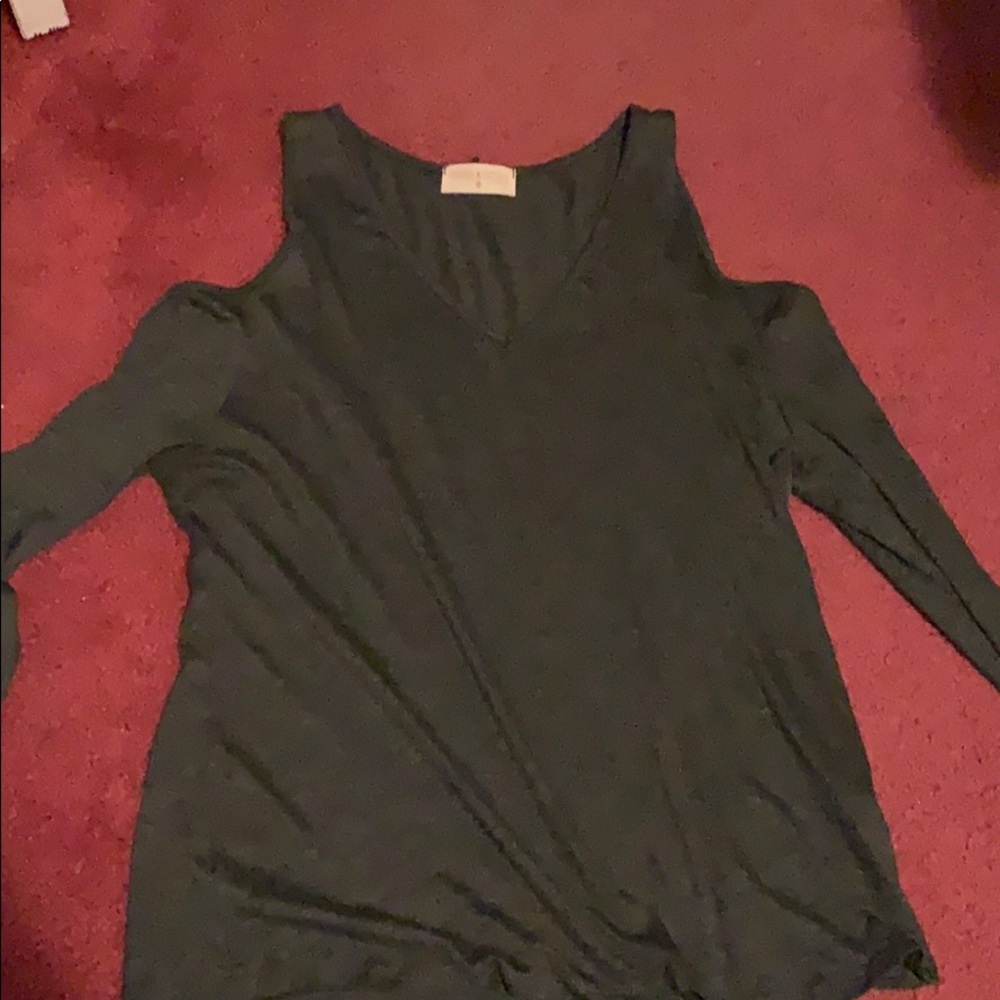 Rainbows and Cupcakes Cold Shoulder Grey Shirt